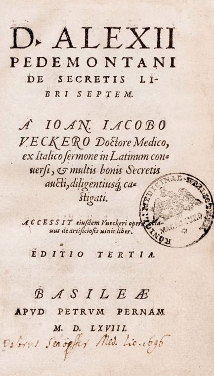 D. Alexii Pedemontani De Secretis Libri Septem D. Alexii Pedemontani De Secretis Libri Septem
